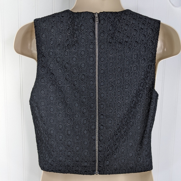 THEORY Yuranda Black Eyelet Tank Sz S - Picture 7 of 11